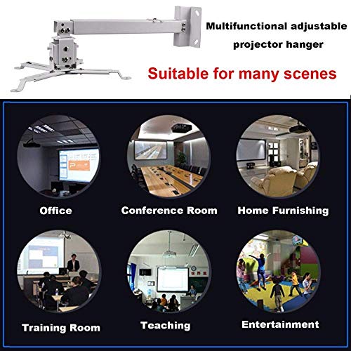 Image of 2' Feet Heavy Duty Adjustable Projector Ceiling Mount Stand Adjustable Bracket Hanging Kit for Dell Benq Sony Sharp Vewsonic etc.White