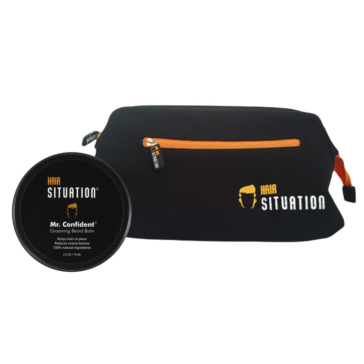 Hair Situation Mr. Confident All Natural Beard Balm and Toiletry Bag