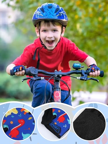 Image of Boao 3 Pairs Kids Half Finger Bike Gloves