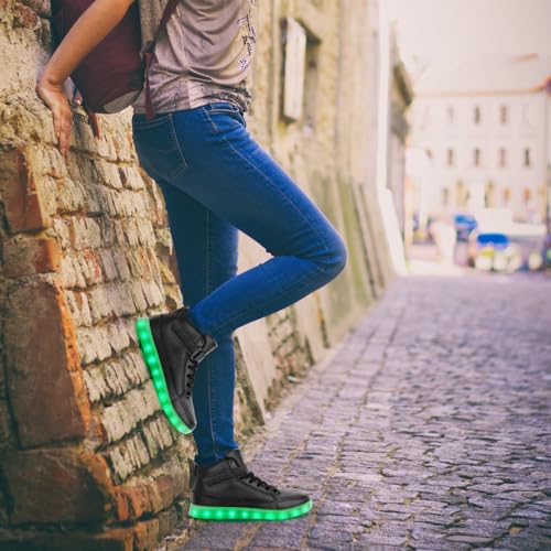Image of Light Up Shoes Men Women LED Shoes USB Charging Adult High Top LED Sneakers Glow in The Dark Footwear for Dancing Party Festivals Festivals