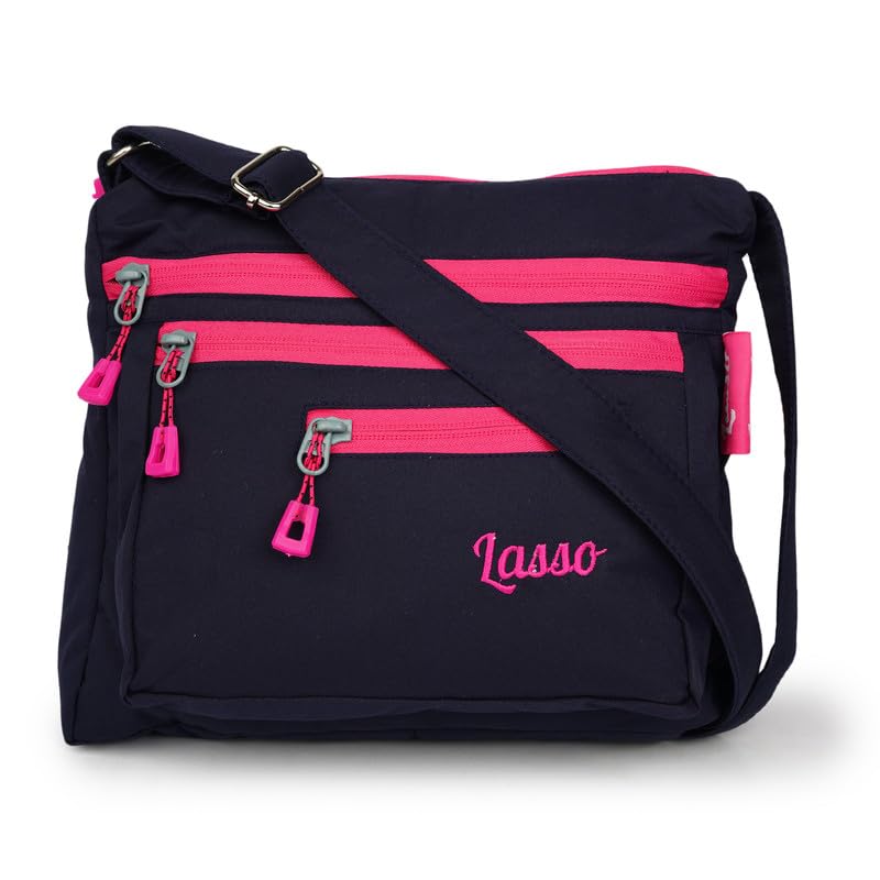 Image of Lasso Stylish Multi-Pocket Crossbody Waterproof Sling Bag For Women with Adjustable Strap | Stylish Ladies one side bag and purse for women & girls | 5 L Capacity & 5 Multiple Pockets with Zip