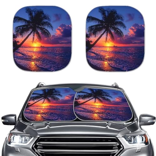 Pare-soleil pliable pour pare-brise de voiture pour femme Dreaweet 2 pièces