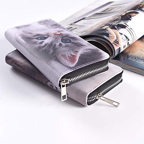 Cute Kitty Cartoon PU Leather Wallet Cash Coin Long Purse Card Holder for Women & Girls4