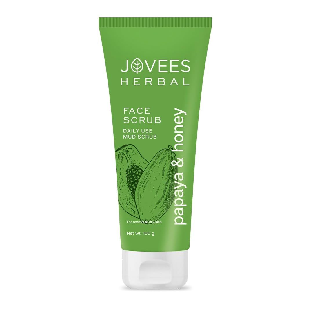 Jovees Herbal Papaya & honey Face Scrub | With Honey,Neem & Chamomile Extract |