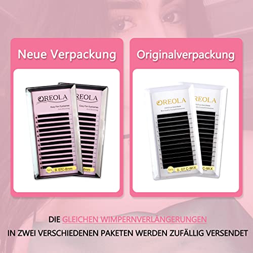 Oreola Lash Extensions Artificial Volume Eyelash Extensions Natural Easy Fanning Lashes Blooming Fast Eye Lash Soft Natural Light 0.07C 14mm - Image 3