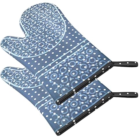 Mitts Oven Silicone Resistant High Temperature Waterproof Non-Slip with Cotton Lining Gloves Oven Barbecue Kitchen Mitts Oven Silicone Cover