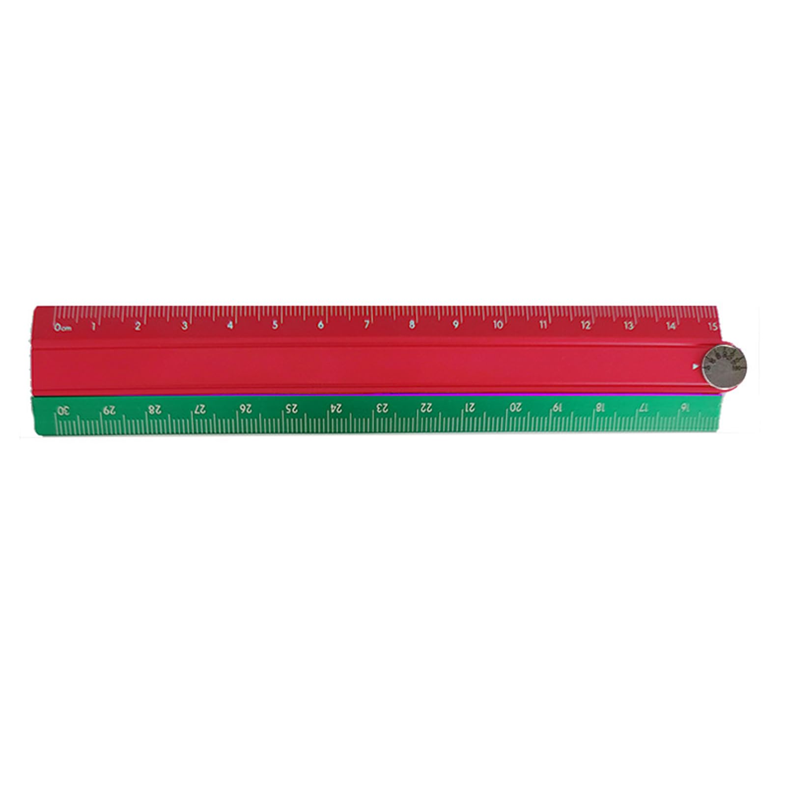 Zbiianxer Red And Green Aluminum Alloy Ruler Multipurpose Measuring Tool Ergonomic Architect For Engineering Drafting Aluminum