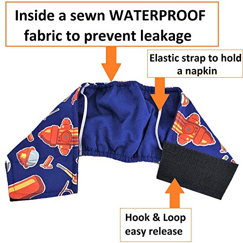 Image of Pack - 2pcs Washable Male Dog Diapers Belly Band Wrap Cotton Waterproof Leak Proof for Small Pet (XS: Waist 8 inch - 10 inch)