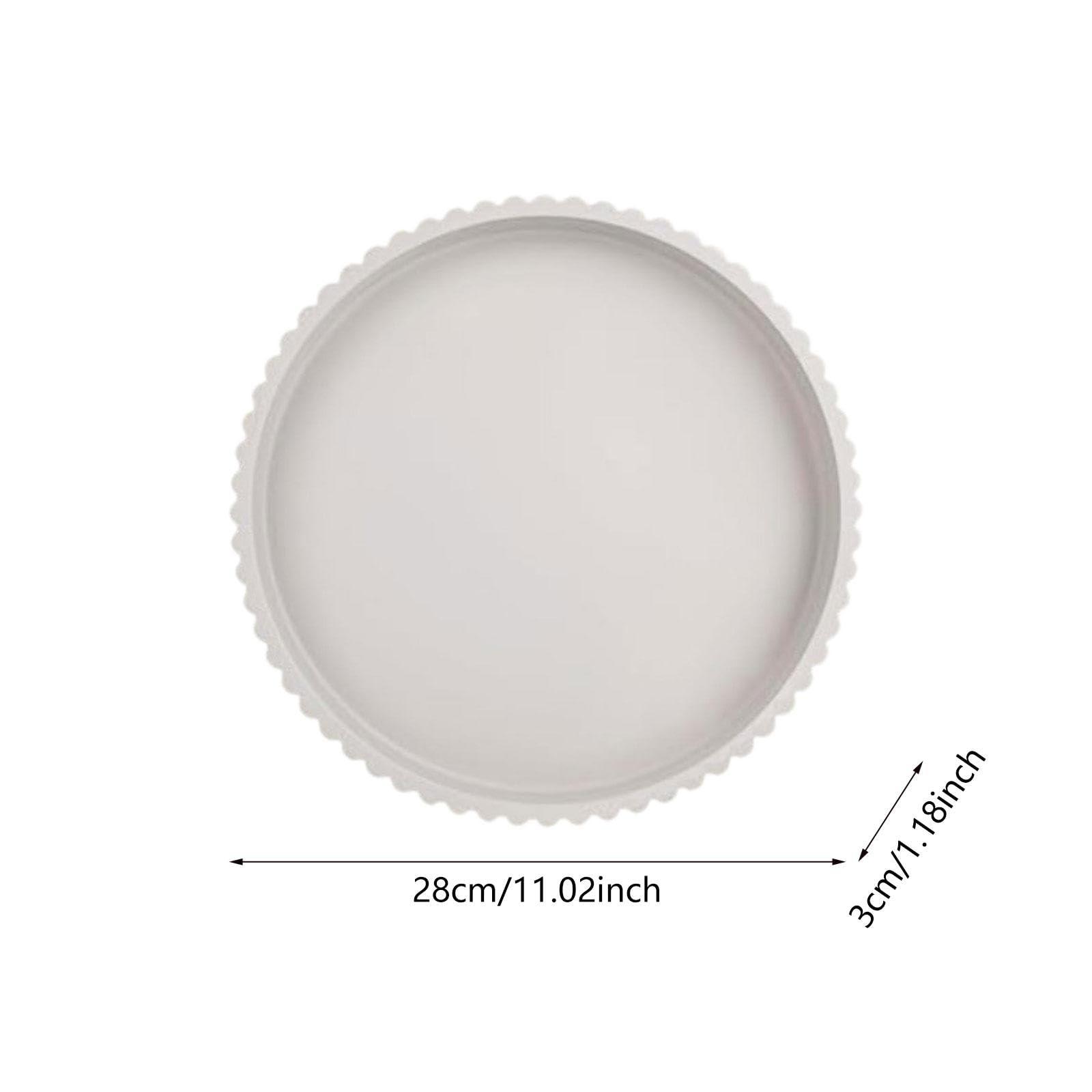 rockible Bandeja Redonda de Madera Platos Servir Cena Decoración Hogar Borde Elevado Función Antideslizante Útil para Organizar Cocina Baño Regalo 28cmx3cm