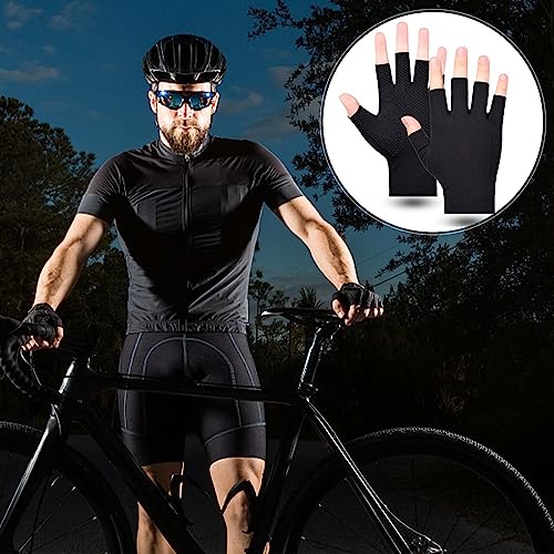 Hommes Gants de Cyclisme Gants Demi-Doigts Courts Gants de Sport Anti-dĂ©rapants Protection Anti-UV Mitaines de Protection Solaire Minces Gants pour Conduite Moto Golf Cyclisme Camping â Image 6