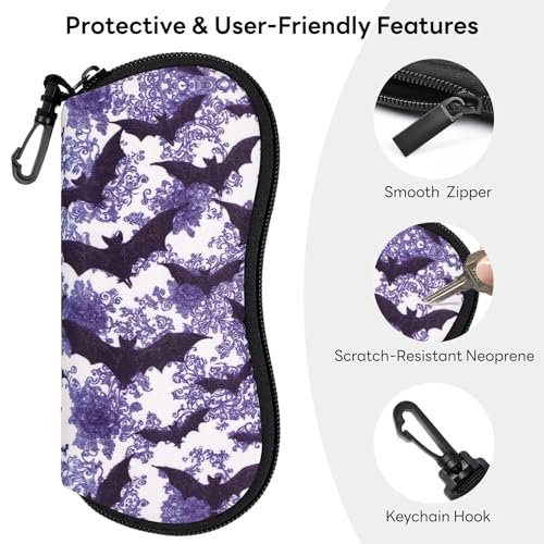 Image of Sunglasses Case with Belt Clip, Ultra Light Neoprene Zipper Soft Padded Glasses Case for Women Men