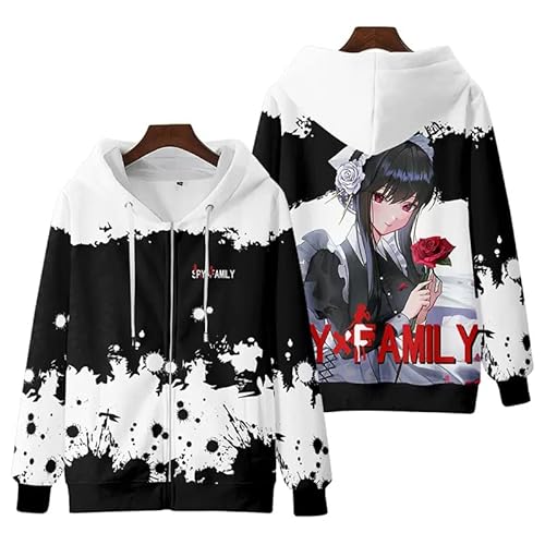 ZooS SPY×FAMILY スパイファミリー ヨル フォージャー Yor Forger 秋と冬のジャケット長袖プルオーバートレーナージャージーパーカー学生大人ユニセックスアニメコスプレ衣装カジュアルフルカラープラスサイズ S