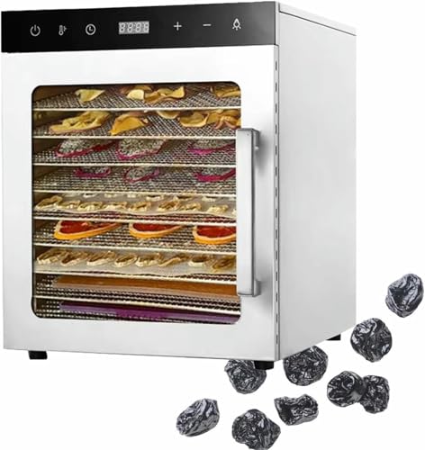 XSDAJSD Liofilizador, deshidratador de Alimentos, bandejas de Acero Inoxidable 10/12, liofilizador doméstico, procesador de Alimentos, con Temporizador de 24 Horas