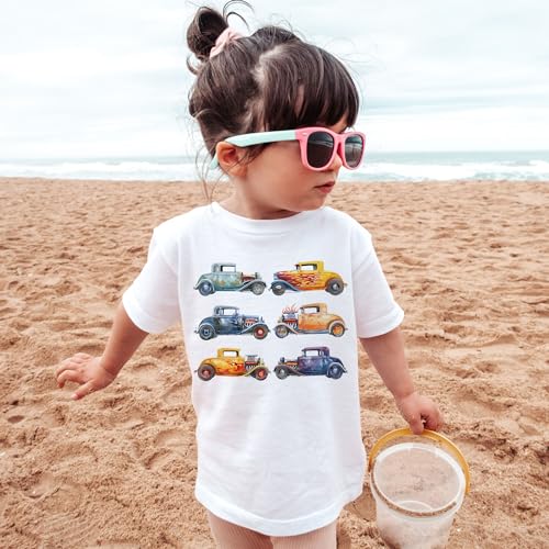 Hot Rods In A Row Toddler Shirt - Street Car Hot Rod Show Kid's Outfit - Car Obsessed Toddler Gift Idea - Boho Natural Toddler & Youth Tee4