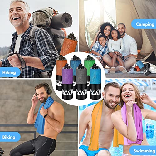 Moukeren 12 Pack Microfiber Towel Quick Drying Towel Ultra Compact Travel Towel Lightweight Soft Sports Towel For Camping, Yoga, Swimming, Sports And Beach, 2 Sizes, 24 X 12 Inch And 30 X 60 Inch #TOP5