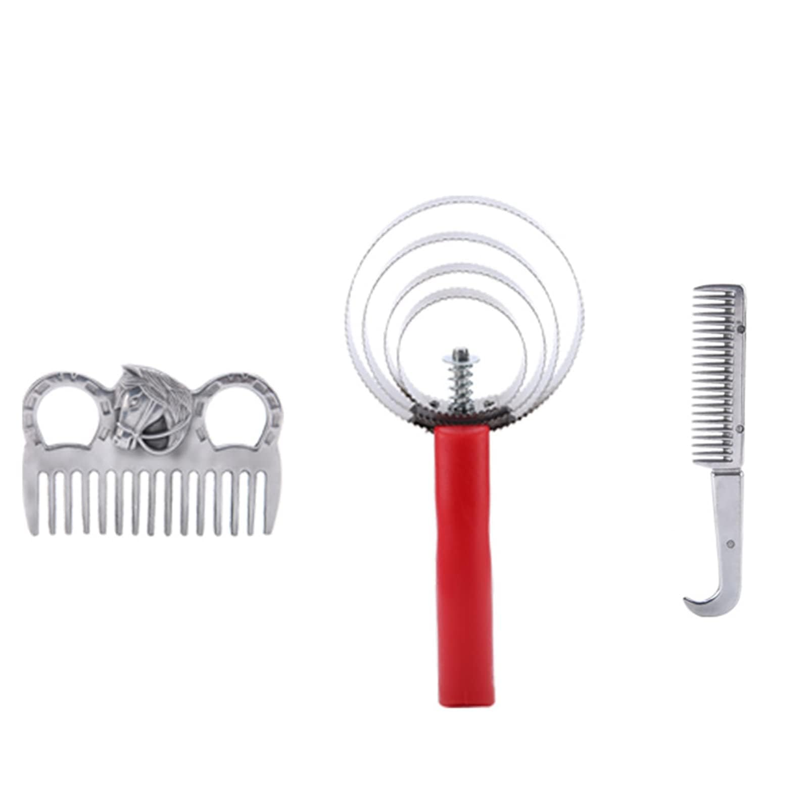 Set Spazzole Cavalli 10 Pezzi Kit Toelettatura Professionale Accessori per Cura Equina