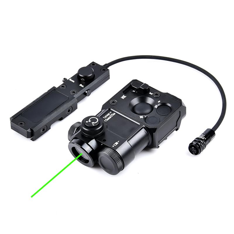 Metal PEST4 Box Visable Laser Sight,with IR Laser + Red/Green/Blue Laser Sight,with Pressure Switch,4-Level Laser Brightness,for 20mm Rail,Black