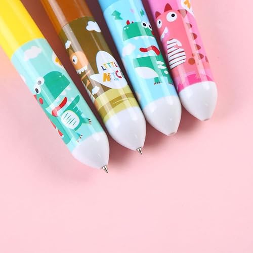 Miniatura 6 de sencoo Paquete de 6 bolígrafos multicolor 10 en 1, 10 colores, lindo bolígrafo de dibujos animados, suministros escolares de oficina, estudiantes,
