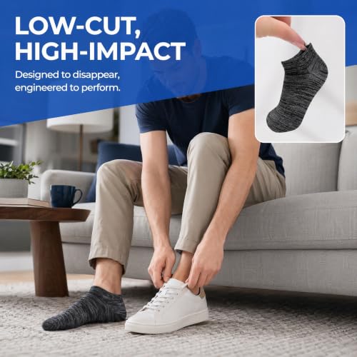 Image of 12-30 Pairs Low Cut Ankle Socks for Men Thin Breathable Casual No Show Athletic Socks Bulk