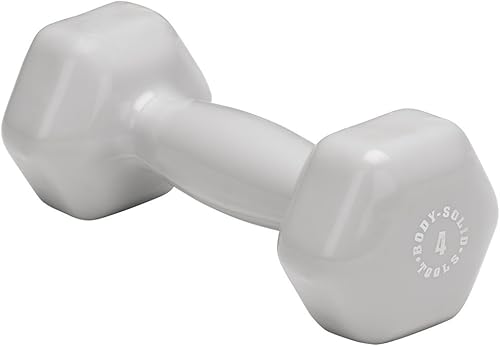 Miniatura 14 de Body-Solid Tools - Mancuerna de vinilo para entrenamiento aeróbico y terapia física, pesas de mano para mujeres, mancuernas hexagonales Rosado,Negro