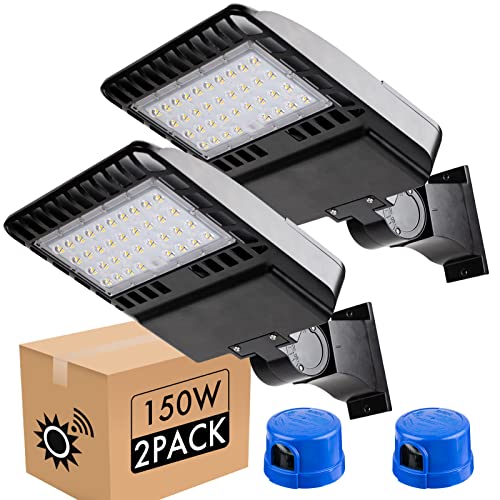 Best Deal Cheap 🛒 240W LED Parking Lot Light (Eqv. 1000W HID/HPS)33800Lm 5000K Arm Mount LED Pole Light with Dusk to Dawn IP65 Waterproof Outdoor Area Lights for Parking Lot/ Outdoor Sports Stadium (4Pack)