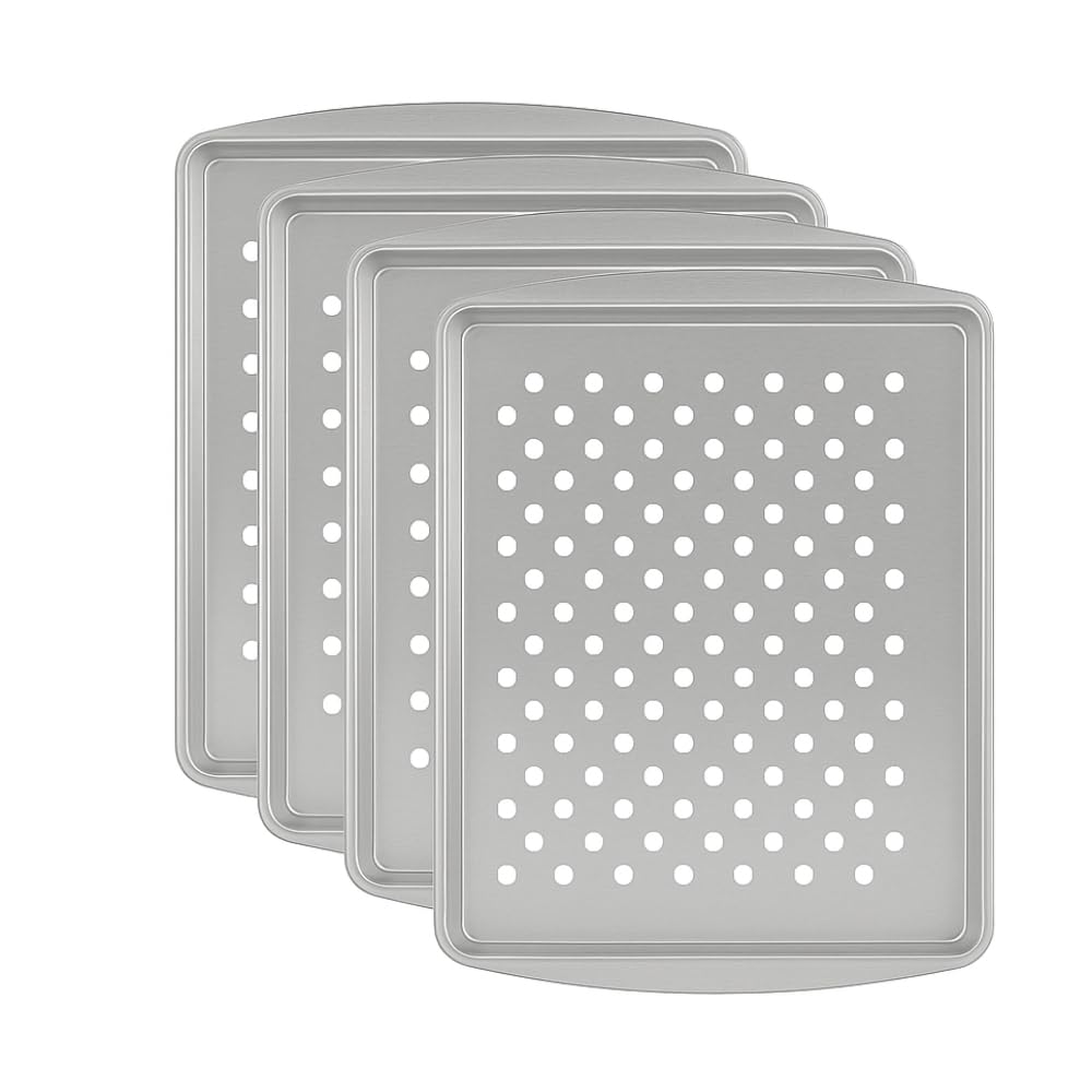 4 Pack Reusable Steel Barbecue Grill Trays 13 2 x 9 2 Heavy-Duty Grilling Pans for Outdoor BBQ
