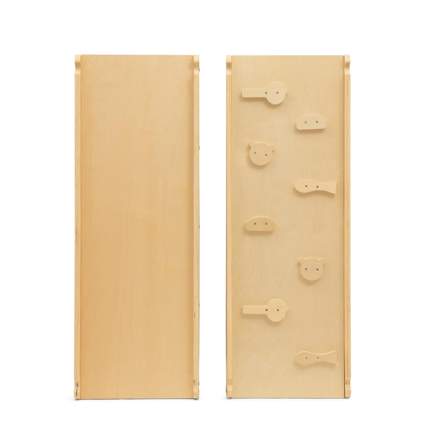FINOOS Montessori Indoor Spielset: 7-in-1 Klettergerüst mit Rutsche & Bogen für Kleinkinder und Kinder (1-3 Jahre) (Naturholz)
