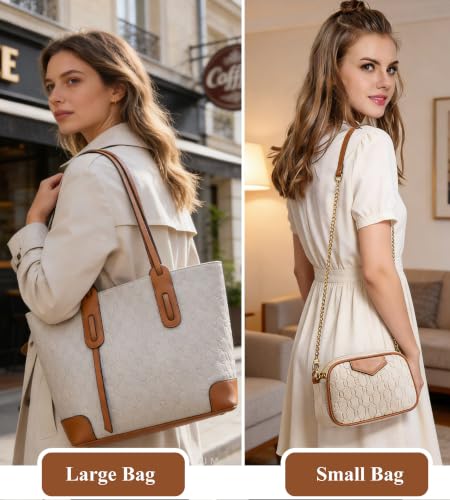 KingTo set 4 piezas bolso tote retro para mujer miniatura 2