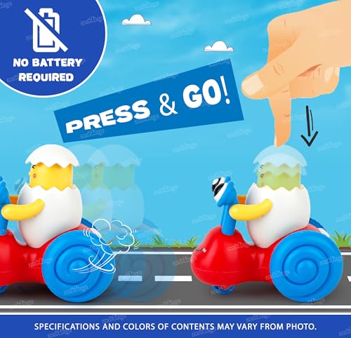 Image of Zest 4 Toyz Press and Go Toy Car for Kids Toys Push and Go Vehicle Press and Go Toys for Kids (Snail Theme) Birthday Gift for 1 Year+ (Pack of 2) Random Color Dispatch