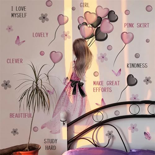 Vinilos Decorativos Corazón Amor Rosa y Negro 30 cm x 90 cm miniatura 2
