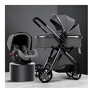 Luxe Kinderwagen 3 In 1 Kinderwagens Vanaf De Geboorte, Kinderwagen Lichtgewicht Schokabsorptie Wandelwagen Voor Baby’s…