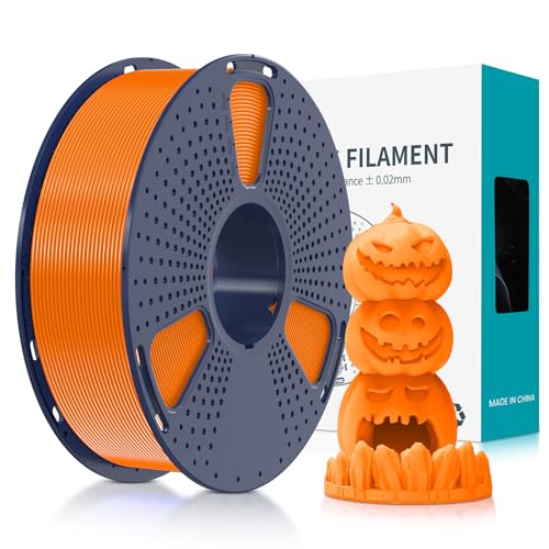 SUNLU Fluorescent PLA 3D Printer Filament, PLA Filament 1.75mm, Brighter Color for Halloween Decoration, Neatly Wound Filament, Fit Most FDM 3D Printer, 1kg Spool, Fluorescent Orange