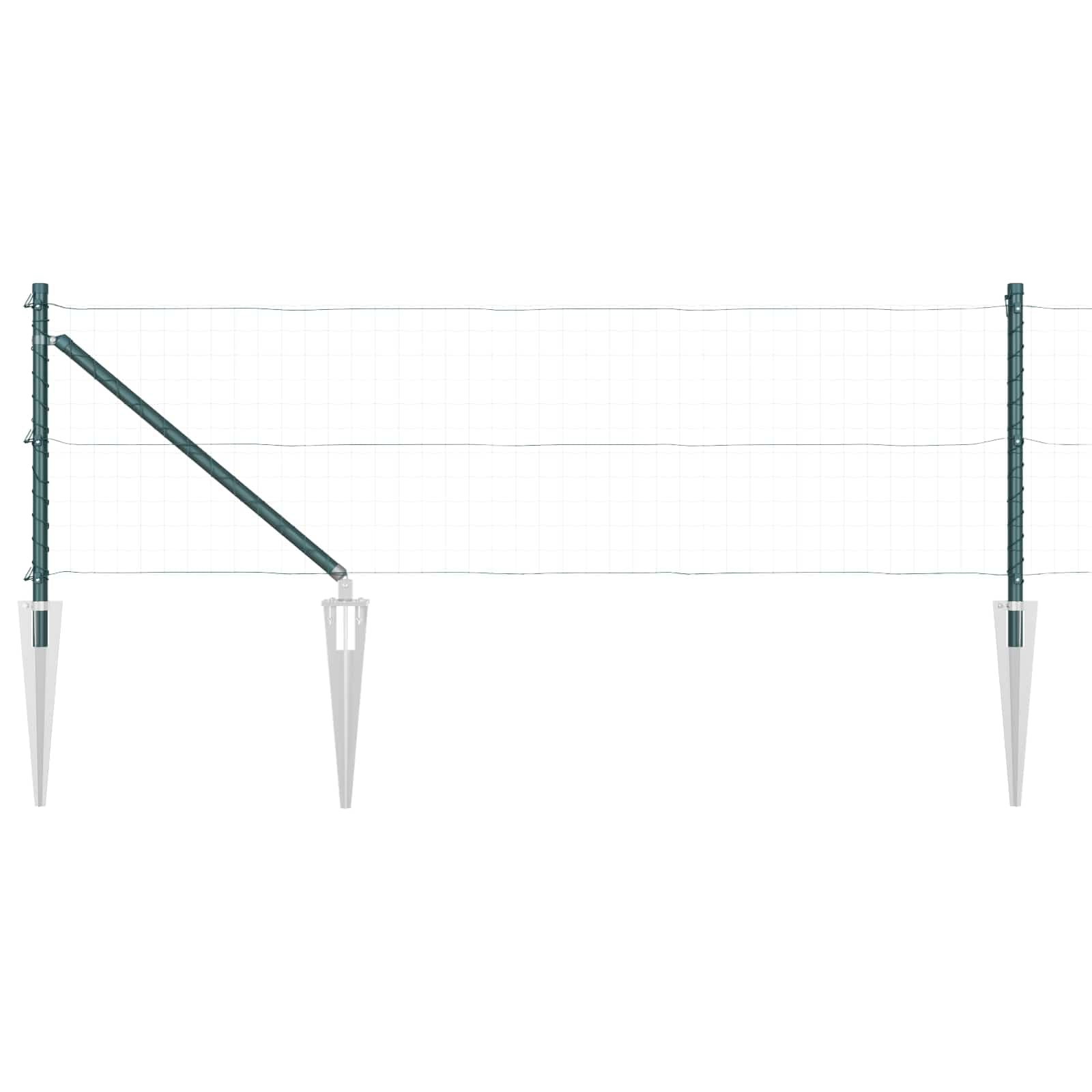 Pali per recinzione in acciaio, 100 cm, verniciati a polvere, grigio, 52 | Resistente alle intemperie, per giardino e terrazza, facile montaggio con martello, combinabile con cancelli
