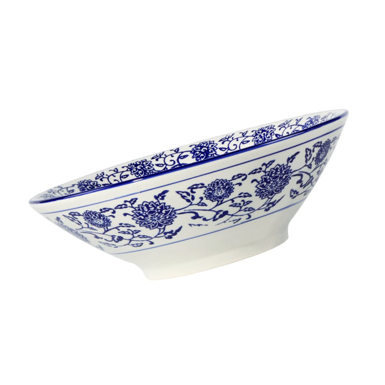 TOPBATHY Cuenco de Porcelana Azul y Tazón de Fideos para Uso Doméstico Tazón de Sopa para Servir Comida de Cocina para Comidas Rápidas el Hogar
