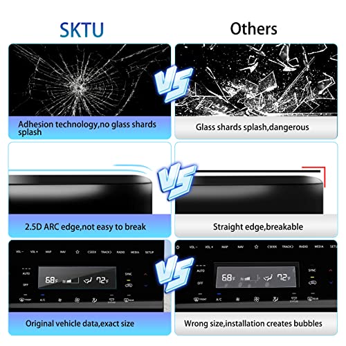 Image of Screen Protector Film for 2021 Tucson NX4 Navigation Display Anti Scratch Tempered Glass 9H Hardness HD Clear Anti-Explosion Hyundai GPS LCD Touch Screen Protector Foils (Aircondition)