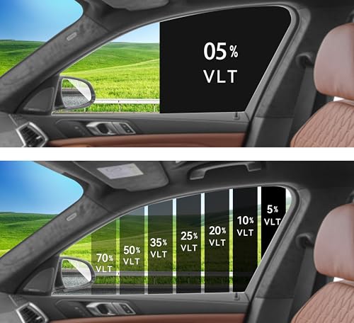 Autotek DIY Car Window Tinting Kit - Customize Shade: 5%, 10%, 20%, 35%, 50%, 70%, for Pickup All models Sides & Back Windows - Pre-Cut colorants for UV Blocking and Blast Protection