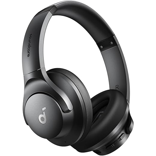 Soundcore by Anker Q20i Hybrid Active Noise Cancelling Headphones, Wireless Over-Ear Bluetooth, 40H Long ANC Playtime, Hi-Res Audio, Big Bass, Customize via an App, Transparency Mode