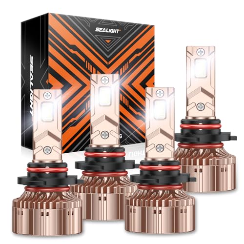 Image of SEALIGHT X6S 9005 /HB3 9006 /HB4 Bulbs Combo, 900% 80000LM Ultra-Bright 9006 9005 Powersports Headlights, 60000+ Hrs HB3 HB4 Lighting Bulb with Cooling Fan, Easy Plug and Play, Pack of 4