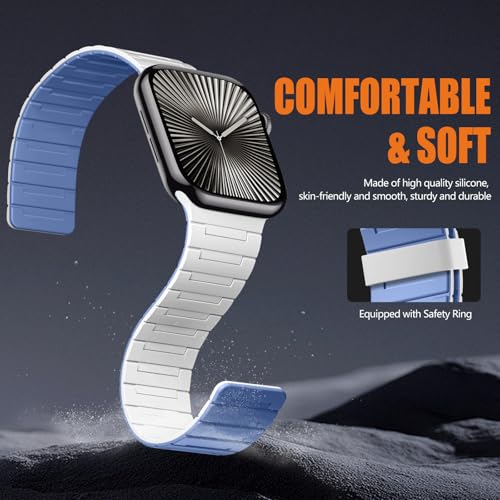 Image of SNBLK Magnetic Watchband Compatible with Apple Watch for Men 44mm 45mm 46mm 49mm 42mm 41mm 40mm 38mm Women, Silicone Sport Strong Magnet Strap for iWatch Series 11 Ultra 3 Ultra 2 Se 10 9 8 7 6 5 4 1