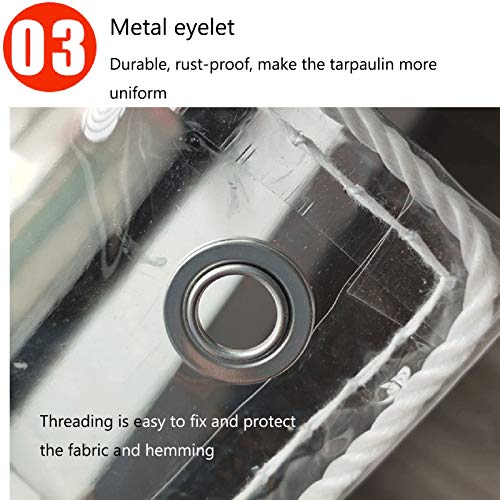 Lonas impermeables transparentes de 420g/m² con ojales para ventanas 7