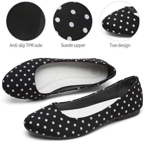 Image of Hash Bubbie Women's Flats Shoes Ballet Flats Dress Shoes Comfortable PU Leather Slip on Shoes for Women