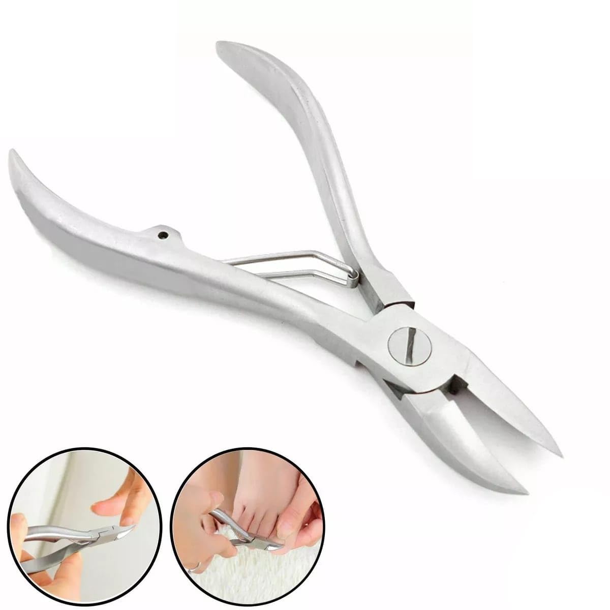 Mecno Beauty Profesyonel Paslanmaz Çelik Tırnak Makası, Tek Yaylı, 0.25 inç Keskin Kenar, Metalik Gri, MB-TIM-003