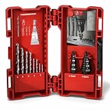Milwaukee 48899350 - Set di punte per trapano e gradini HSS-G, 10 pezzi