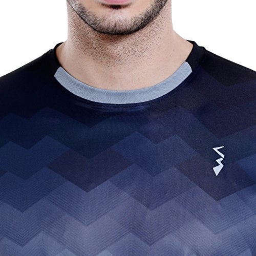 Image of CAHOOT Men's Navy Blue Ombre Dri-Fit Activewear T-Shirt Regular Fit for Casual Wear | Structured T-Shirt Crafted with Comfort Fit and High-Performance for Everyday Wear