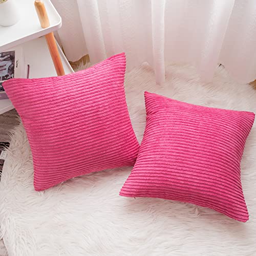 Yonous Corduroy Cushion Covers, Soft Square Decorative Throw Pillow Home Decor for Living Room Couch Bed Sofa Set of 2 Pack - Image 2