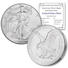 2026-1 oz American Silver Eagle Coin Brilliant Uncirculated with Certificate of Authenticity $1 Seller BU