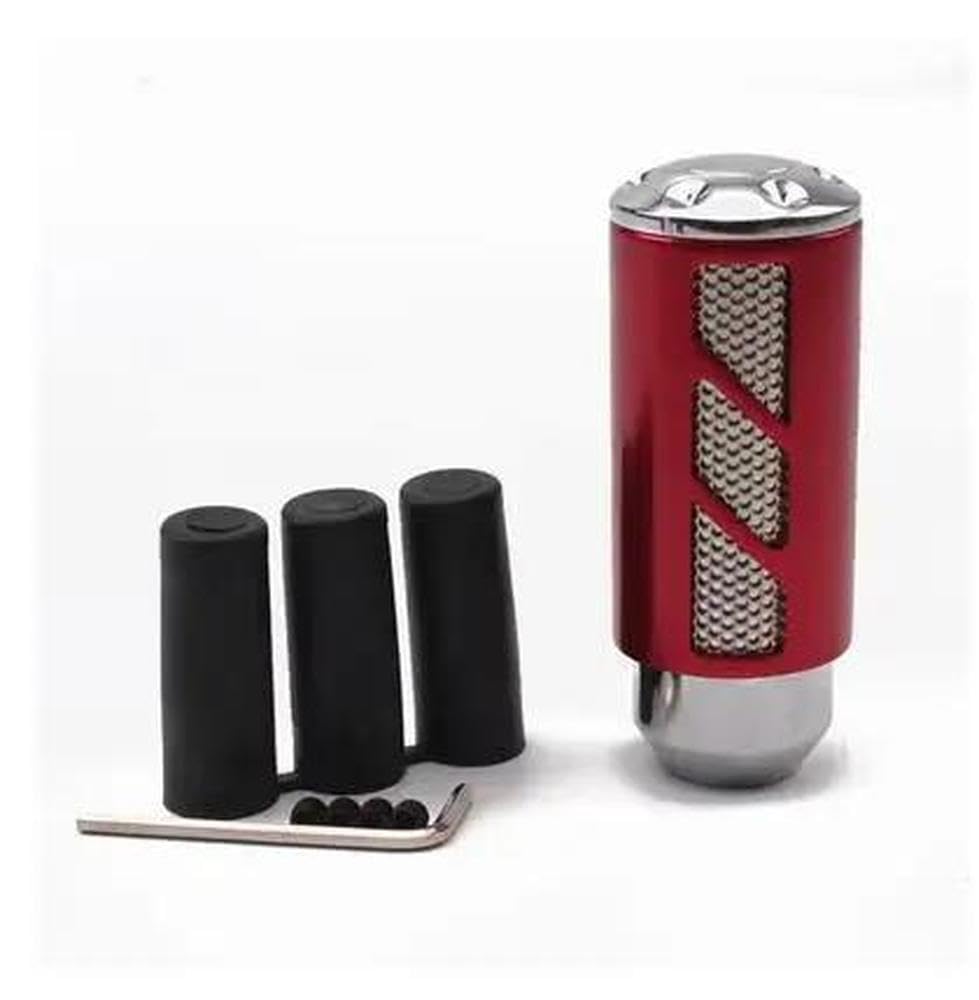HYASDBWE Universal Aluminum Alloy Gear Shift Knob Car Accessories Gearshift Shifter Stick Lever Headball MT Gear Shifter Parts(Red)