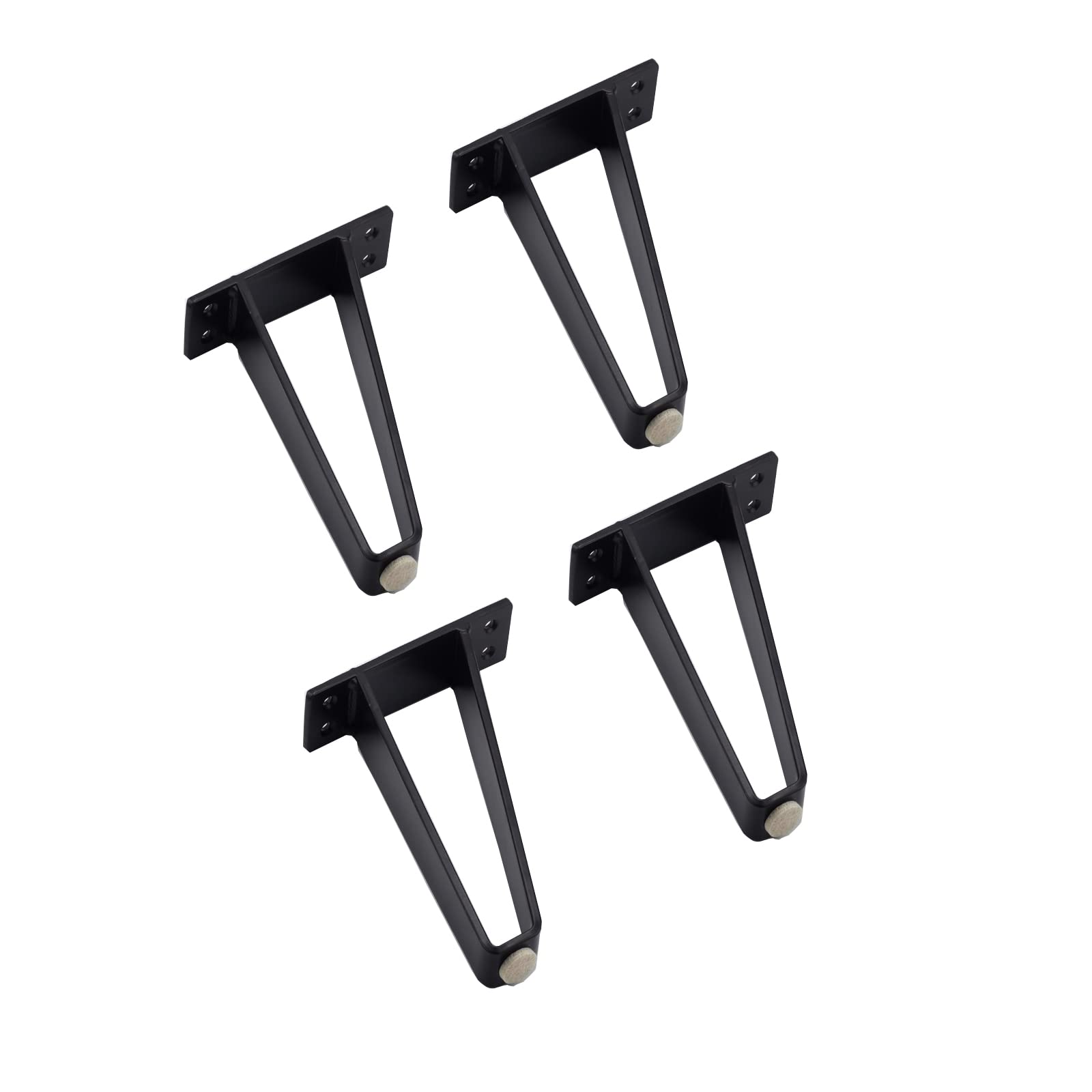 KFGISD, 4 Pack Hollow Simple Styletable Legs,Replacementdresser Legs,Black,Carrying Capacity ，Metal Furniture Legs(15cm/5.9in)