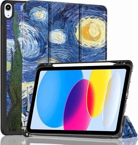 Image of ProElite Case Cover for Apple iPad (A16) 11th /10th Generation (2025 /2022), Smart Case for iPad 11th /10th Gen [Auto Sleep /Wake Cover] [Pencil Holder] [Soft Flexible Case] Recoil Series - Starry Night