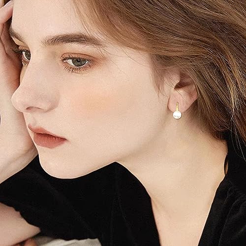 KECHO 14K Gold Freshwater Pearl Dangle Earrings Real Gold Pearl Drop Jewelry Anniversary Birthday Gifts for Women2
